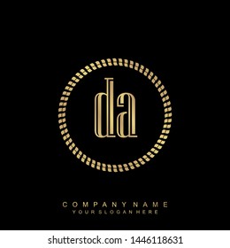 Initial letter DA beautiful handwriting logo vector template