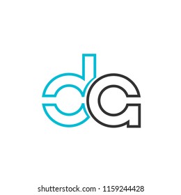 Initial letter DA line logo design template