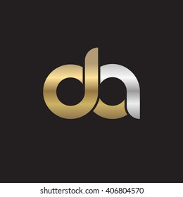 initial letter da linked circle lowercase logo gold silver black background