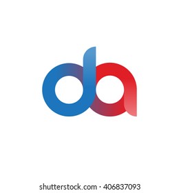 initial letter da linked circle lowercase logo blue red