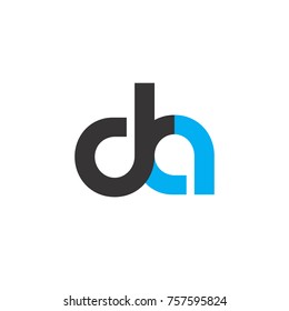 Initial Letter DA Linked Circle Lowercase Logo Black Blue Icon Design Template Element