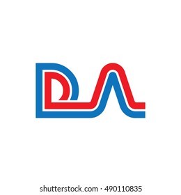 Initial Letter DA Linked Logo Design Template Elements