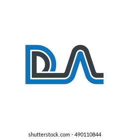 Initial Letter DA Linked Logo Design Template Elements