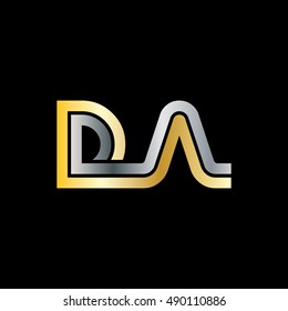 Initial Letter DA Linked Logo Design Template Elements