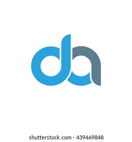 initial letter da linked round lowercase logo blue