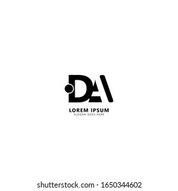 Initial Letter DA Logo Design Template Elements Isolated on White Background. Letter A Negative Space. Suitable for business, consulting group company.