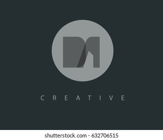 Initial Letter DA Logo Design vector with circle