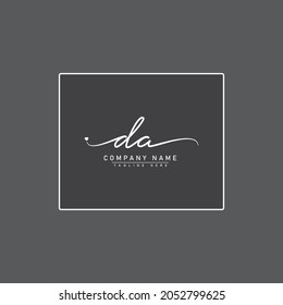 Logo für den Anfangsbuchstaben DA - handgezeichnete Unterschrift