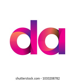 Initial Letter DA Logo Lowercase, magenta and orange, Modern and Simple Logo Design.