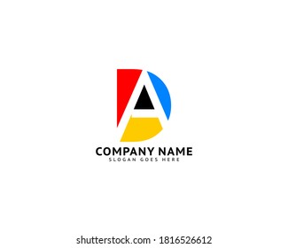 Initial Letter DA Logo Template Design