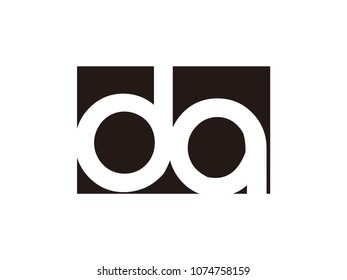 Initial letter da lowercase logo black and white