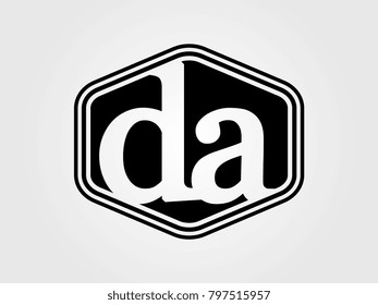 Initial letter da lowercase logo minimalist black