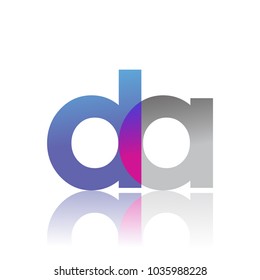 Initial Letter DA Lowercase overlap Logo Blue, pink and grey, Modern and Simple Logo Design.