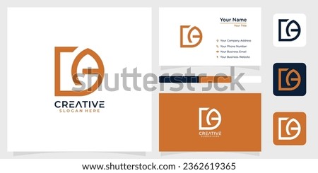 Initial letter DA monogram ine logo design creative simple and business card Imagine de stoc © 