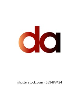 Initial letter DA red brown gradation color logo