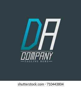 Initial Letter DA Rounded Design Logo