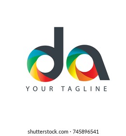 Initial Letter DA Rounded Design Logo