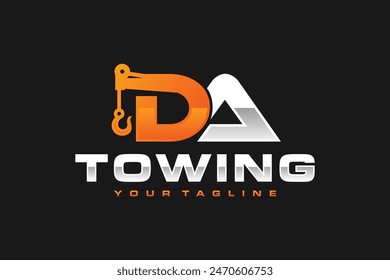 initial letter DA towing logo