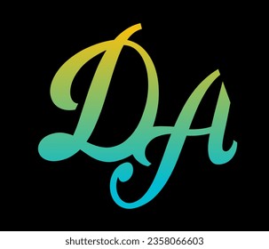 Initial Letter DA typography logo design