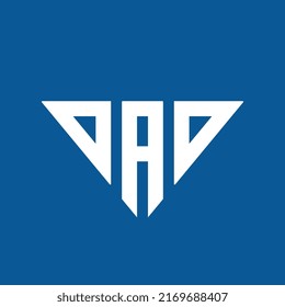 Letra inicial ilustración del logotipo de DAD, monograma de forma triangular