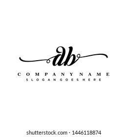 Initial letter DB beautiful handwriting logo vector template