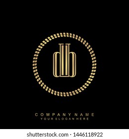 Initial letter DB beautiful handwriting logo vector template