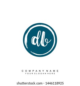 Initial letter DB beautiful handwriting logo vector template
