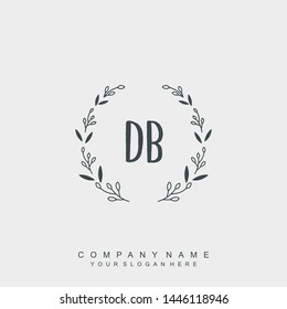 Initial letter DB beautiful handwriting logo vector template