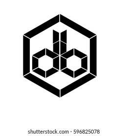 initial letter db black color logo vector