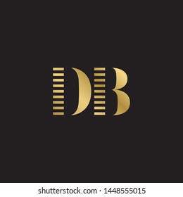 Initial letter db d b uppercase modern logo design template elements. Gold letter Isolated on black  background. Suitable for business, consulting group company.