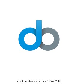 initial letter db, letter do, modern linked circle round lowercase logo blue gray