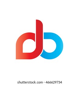 Initial Letter DB Linked Circle Lowercase Logo Red Blue