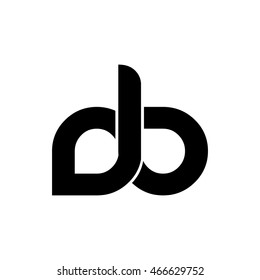 Initial Letter DB Linked Circle Lowercase Logo Black