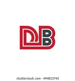 Initial Letter DB Linked Design Logo Red Black