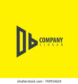 Initial Letter DB Linked Triangle Design Logo