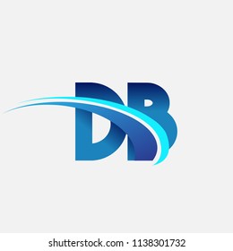 initial letter DB logotype company name colored blue and swoosh design. vector logo for business and company identity.
