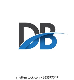 initial letter DB logotype company name colored blue and grey swoosh design. vector logo for business and company identity.
