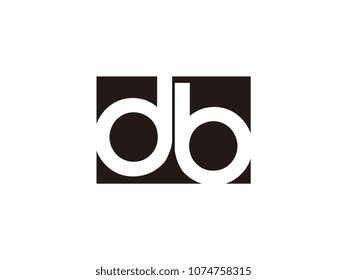 Initial letter db lowercase logo black and white