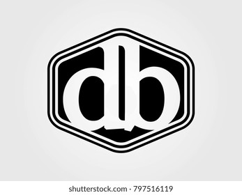 Initial letter db lowercase logo minimalist black