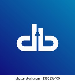 initial letter db, modern linked circle round vector