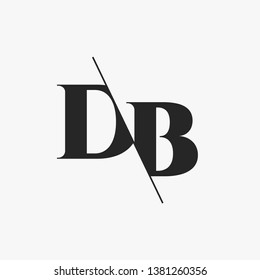 Initial Letter DB Monogram Sliced. Modern logo template isolated on gray background