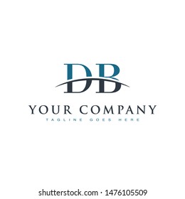Initial letter DB, overlapping movement swoosh horizon logo company design inspiration in blue and gray color vector