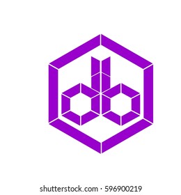 initial letter db purple color logo vector