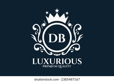 Initial  Letter DB Royal Luxury Logo template in vector art for luxurious branding  vector illustration.
