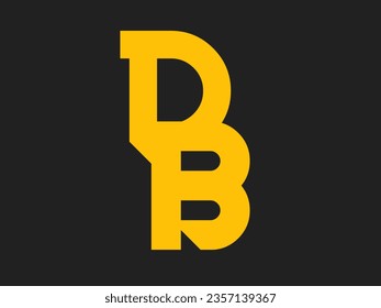 Diseño del logotipo tipográfico de la letra inicial DB