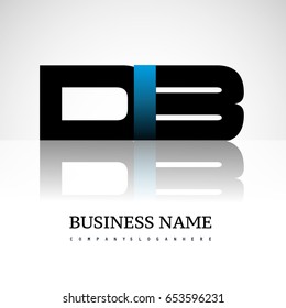 Initial letter DB uppercase modern and simple logo linked blue and black colored, isolated in white background. Vector design for company identity.