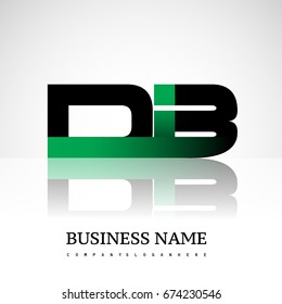 Initial letter DB uppercase modern and simple logo linked green and black colored, isolated in white background. Vector design for company identity.