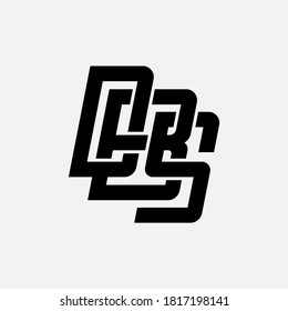 Initial letter DBS, DSB, BSD, BDS, SDB or SBD overlapping, interlock, monogram logo, black color on white background