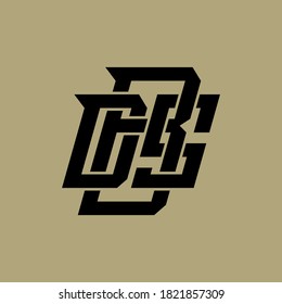 Initial letter DBS, DSB, BSD, BDS, SDB or SBDoverlapping, interlock, monogram logo, black color on cream background