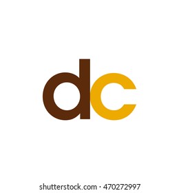 Initial letter DC brown yellow color logo